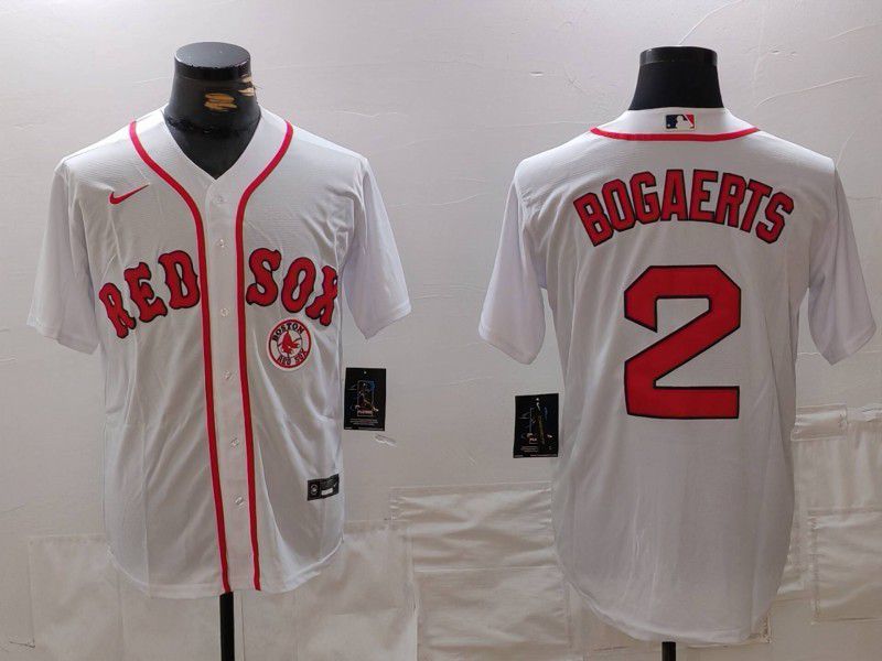 Men Boston Red Sox #2 Bogaerts White Game 2025 Nike MLB Jersey style 2->youth mlb jersey->Youth Jersey